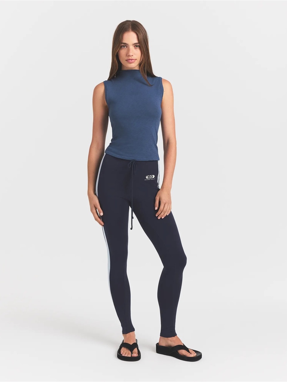 Skims worn in jersey mock neck top